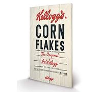Pyramid International Vintage Kellogg's Corn Flakes Wood Print, Multi-Colour, 45 x 76 cm