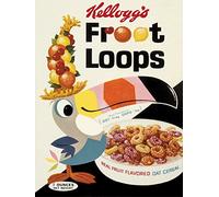 Pyramid International "Vintage Kelloggs Fruit Loops Canvas Print, Multi-Colour, 30 x 40 x 1.3 cm