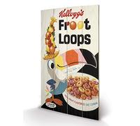 Pyramid International Vintage Kelloggs Fruit Loops Wood Print, Multi-Colour, 45 x 76 x 1.3 cm