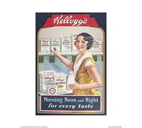 Pyramid International Vintage Kelloggs (Morning, Noon & Night) -Art Print 40 x 50cm, Paper, Multicoloured, 40 x 50 x 1.3 cm