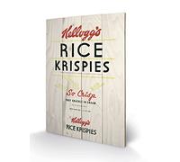 Pyramid International Vintage Kelloggs Rice Krispies Wood Print, Multi-Colour, 40 x 59 x 1.3 cm
