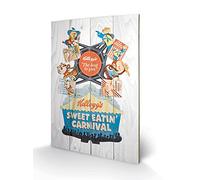 Pyramid International Vintage Kelloggs Sweet Eatin' Carnival Wood Print, Multi-Colour, 40 x 59 x 1.3 cm