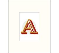 Pyramid International Vintage Letter A Mounted Print, Multi-Colour, 24 x 30 x 1.3 cm