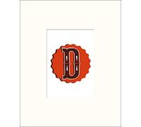 Pyramid International Vintage Letter D Mounted Print, Multi-Colour, 24 x 30 x 1.3 cm