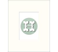 Pyramid International Vintage Letter H Mounted Print, Multi-Colour, 24 x 30 x 1.3 cm