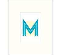 Pyramid International Vintage Letter M Mounted Print, Multi-Colour, 24 x 30 x 1.3 cm