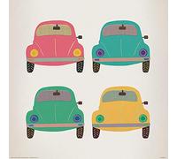 Pyramid International VW (Beetle Pop Art Print 40 x 40cm, Paper, Multicoloured, 40 x 40 x 1.3 cm
