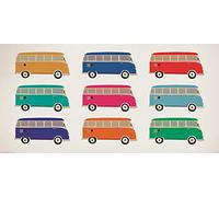Pyramid International VW (Camper Vans Pop Art Print 50 x 100cm, Paper, Multicoloured, 50 x 100 x 1.3 cm