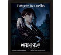 Pyramid International Wednesday Addams Framed 3D Picture, Black
