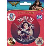 Pyramid International "Wonder Woman (Fight For Justice) Vinyl Stickers, Multi-Colour, 10 x 12.5 cm