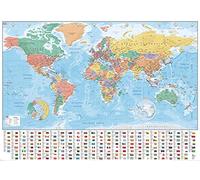 Pyramid International World Map Giant Poster, Multi-Colour, 10 x 140 x 1.3 cm