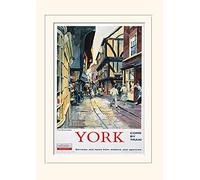 Pyramid International York The Shambles Mounted Print Memorabilia, Multi-Colour, 30 x 40 x 1.3 cm