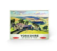 Pyramid International Yorkshire by Train Wood Print, Multi-Colour, 40 x 59 x 1.3 cm