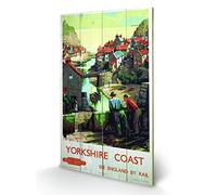 Pyramid International Yorkshire Coast 4 Wood Print, Multi-Colour, 45 x 76 x 1.3 cm