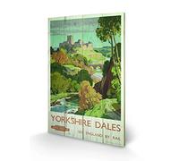Pyramid International Yorkshire Dales 2 Print, Wood, Multi-Colour, 40 x 59 x 1.3 cm