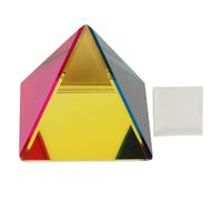 Pyramid Iridescent Suncatcher, Rainbow Color Prism Glass Pyramid Desk Ornament, Optical Glass Meditation Healing Decor with Kaleidoscope Light Effects for Home Office Photography G (50MM)