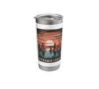 Pyramid Lake Scenic View Tranquil Sunset Stainless Steel Insulated Tumbler