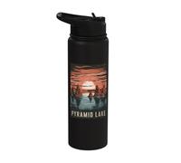 Pyramid Lake Scenic View Tranquil Sunset Stainless Steel Insulated Water Bottle