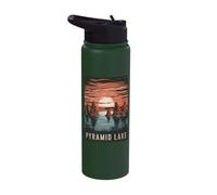 Pyramid Lake Scenic View Tranquil Sunset Stainless Steel Insulated Water Bottle