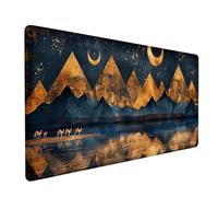 Pyramid Large Mouse Mat, Moon Gaming Mouse Pad with Stitched Edges, Extended Mousepad with Non-Slip Rubber Base, Desk Mat for Desk Accessories and Office Accessories, Gifts for Men, 900x400x3mm W-7205