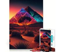 Pyramid Luminous Geometry Jigsaw Puzzles for Teenagers 1000 Pieces Reason Skill Toy Soothing Play Exact Cut Santa Wish Gift (38x26cm)