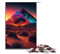 Pyramid Luminous Geometry Piece Puzzle Wooden Jigsaw Perfect for Teenagers Family Bonding Brain Teaser & DIY Home Decor Gift 1000 PCS(75x50cm)