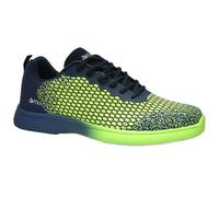 Pyramid Men’s Path Lite Seamless Mesh Bowling Shoes - Lightweight Seamless Design, Athletic Fit, Breathable Knit Upper, Universal Slide Soles, Navy/Voltage Lime, 9.5