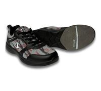 Pyramid Men's Path Lite Hybrid Mesh Bowling Shoes - Lightweight Design, Breathable Knit & PU Upper, Athletic Fit, Universal Slide Soles, Black/Digital Red, 6 UK