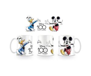 Pyramid Mickey Mouse and Donald Duck Disney Mug 100th Anniversary Ceramic 315 mls