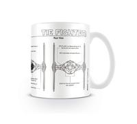 Star Wars Pyramid International "(Tie Fighter Sketch) "Official Boxed Ceramic Coffee/Tea Mug, 11 oz, Multi-Colour, 315 ml