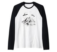 Pyramid Mythology Extraterrestrial Psychedelic UFO Raglan Baseball Tee