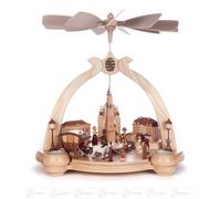 Pyramid "Old Dresden" for tea lights WxHxD 34 cmx33 cmx26.5 cm NEW Erzgebirg