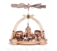 Pyramid "Old Dresden" for tea lights WxHxD 34 cmx33 cmx26.5 cm NEW Erzgebirg