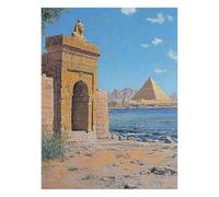 Pyramid Paint by Numbers Kit for Adults Architecture Acrylic Paint by Numbers 28 x 20In, Canvas Painting Craft Kits for Wall Decor, Canvas Wall Art Painting for Home Decor Gifts for Women JLYH-5230