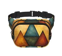 Pyramid Painting Square double - layer fanny pack with adjustable shoulder strap - travelling fanny pack - perfect for outdoor sports, Black, One Size