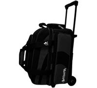 Pyramid Path Pro Deluxe Double Roller Bowling Bag (Black/Black), 17359