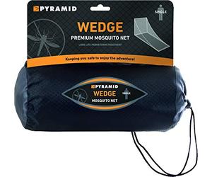 Pyramid Premium Mosquito Net - Single Wedge Permethrin Treated in White for Single Bed