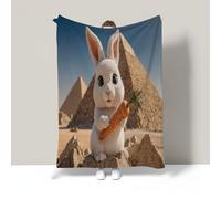 Pyramid Rabbit Blanket, Cute Cartoon Animal Flannel Throw Blankets, Soft Warm Lightweight Cozy Plush Throws for Bedroom Sofa Home Decor Gifts for Adults Children 150x200cm