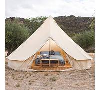 Pyramid Round Bell Tent Canvas Yurt Tent with Zipped Groundsheet, 4 Season Large Family Teepee Tents for Family Outdoor Camping, Diameter 3M/4M/5M/6M Cotton/Canvas