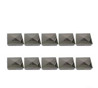 Pyramid shaped stainless steel to galvanized steel post cap, square cover designed to protect post ends from weather elements and extend post lifespan (10pcs 60mm)