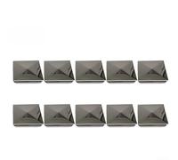 Pyramid shaped stainless steel to galvanized steel post cap, square cover designed to protect post ends from weather elements and extend post lifespan (10pcs 100mm)
