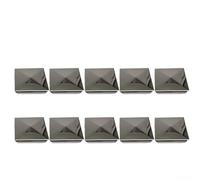 Pyramid shaped stainless steel to galvanized steel post cap, square cover designed to protect post ends from weather elements and extend post lifespan (10pcs 16mm)
