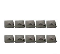 Pyramid shaped stainless steel to galvanized steel post cap, square cover designed to protect post ends from weather elements and extend post lifespan (10pcs 30mm)