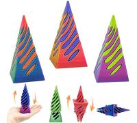 Pyramid Spiral Cone Fidget Toy,Impossible Pyramid Passthrough Sculpture,Funny Pass Through Pyramid Fidget Toy,3D Decorative Fidget Toys for Anxiety, Desk Sculptures for Home and Office (1A)