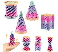 Pyramid Spiral Cone Fidget Toy,Impossible Pyramid Passthrough Sculpture,Funny Pass Through Pyramid Fidget Toy,3D Decorative Fidget Toys for Anxiety, Desk Sculptures for Home and Office (12L)