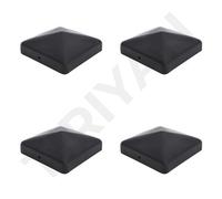 SQUARE BLACK PYRAMID FENCE/GATE POST CAP TOP 100mm x 100mm 4 Inch