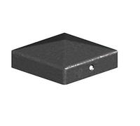 Pyramid Square Black Metal Fence Post Caps - 3" 75mm Post Top (10x Post Tops)