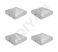 SQUARE STAINLESS STEEL A2 PYRAMID FENCE/GATE POST CAP TOP 100mm x 100mm 4 Inch