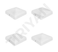 SQUARE WHITE PYRAMID FENCE/GATE POST CAP TOP 100mm x 100mm 4 Inch