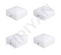 Pyramid Square White Fence / Gate Post Cap Top 50mm X 50mm 2 Inch